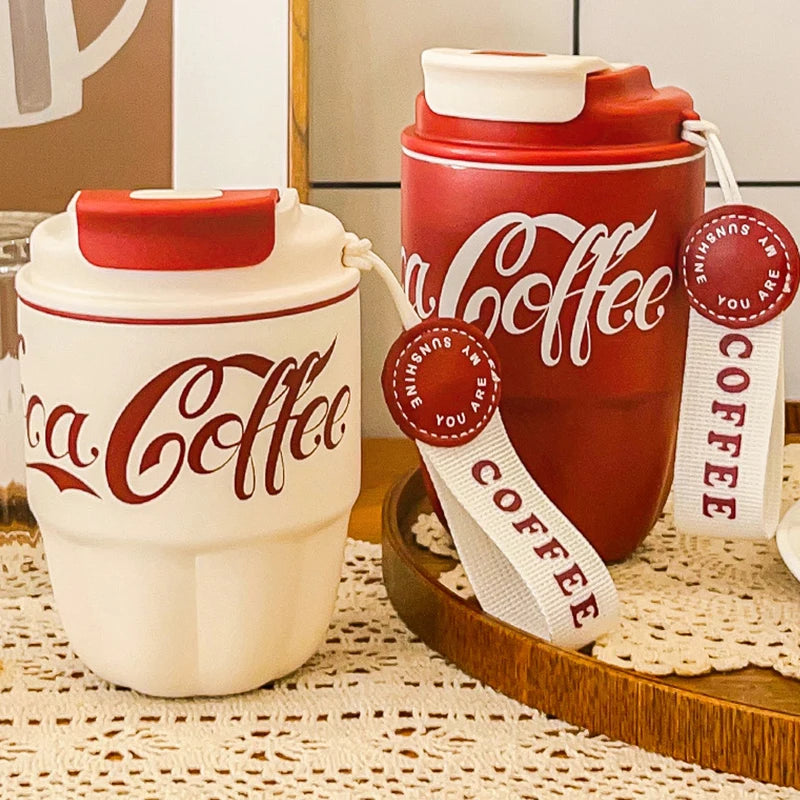 304 Stainless Steel Insulated Cup Women Men Water Bottles Coffee Cup Gift Portable Dual Drink Office Cup Coca-cola fashion 2024